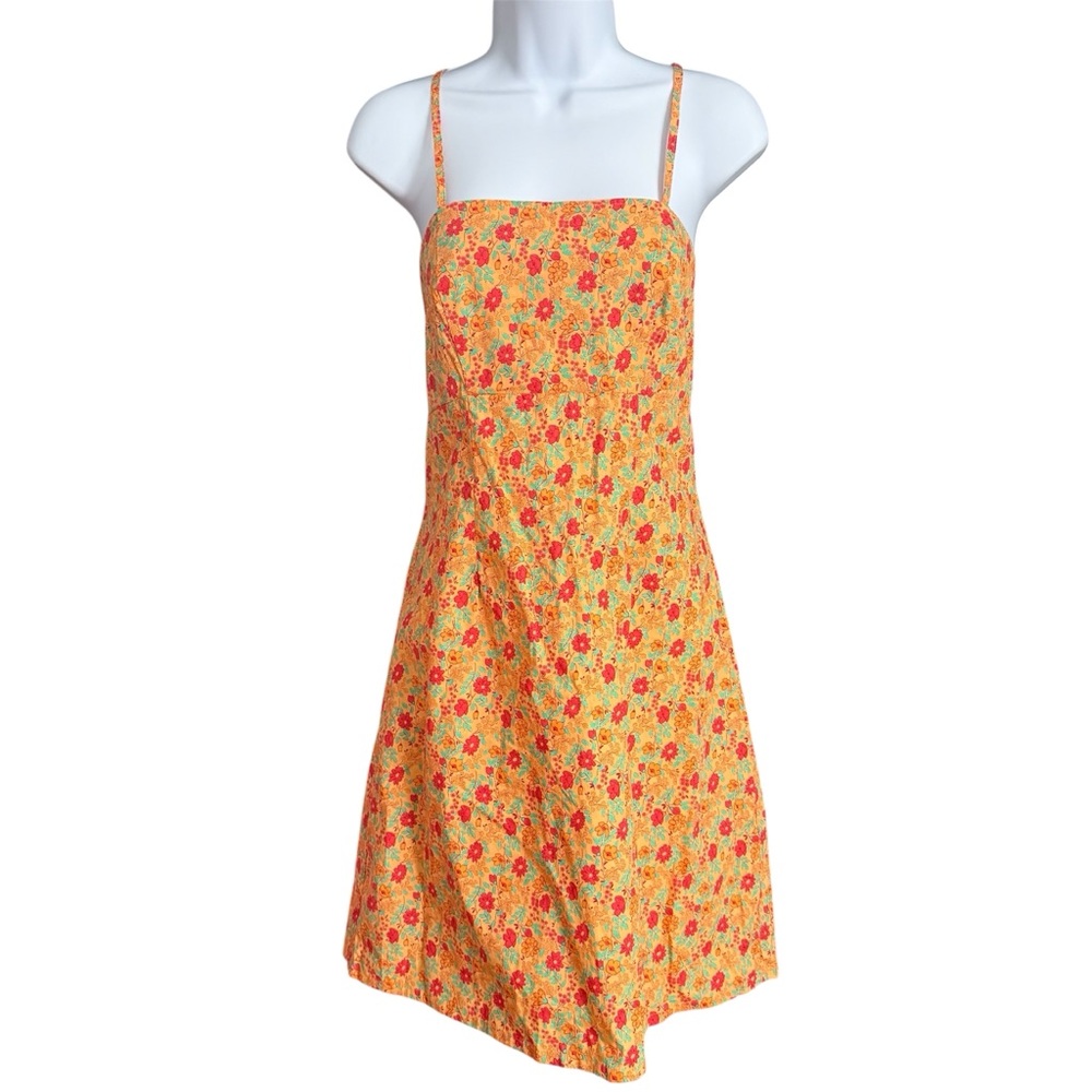 Vintage NWT Xhilaration Yellow and Red Floral Mini Dress Juniors Size XL